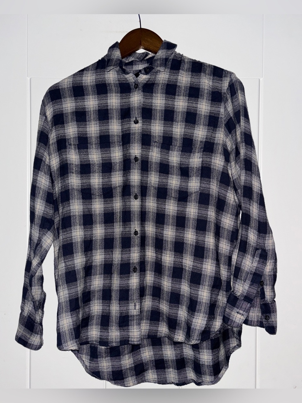 Madewell Button Down Buffalo Check Boyfriend Flannel Shirt Women XS Farmgirl
